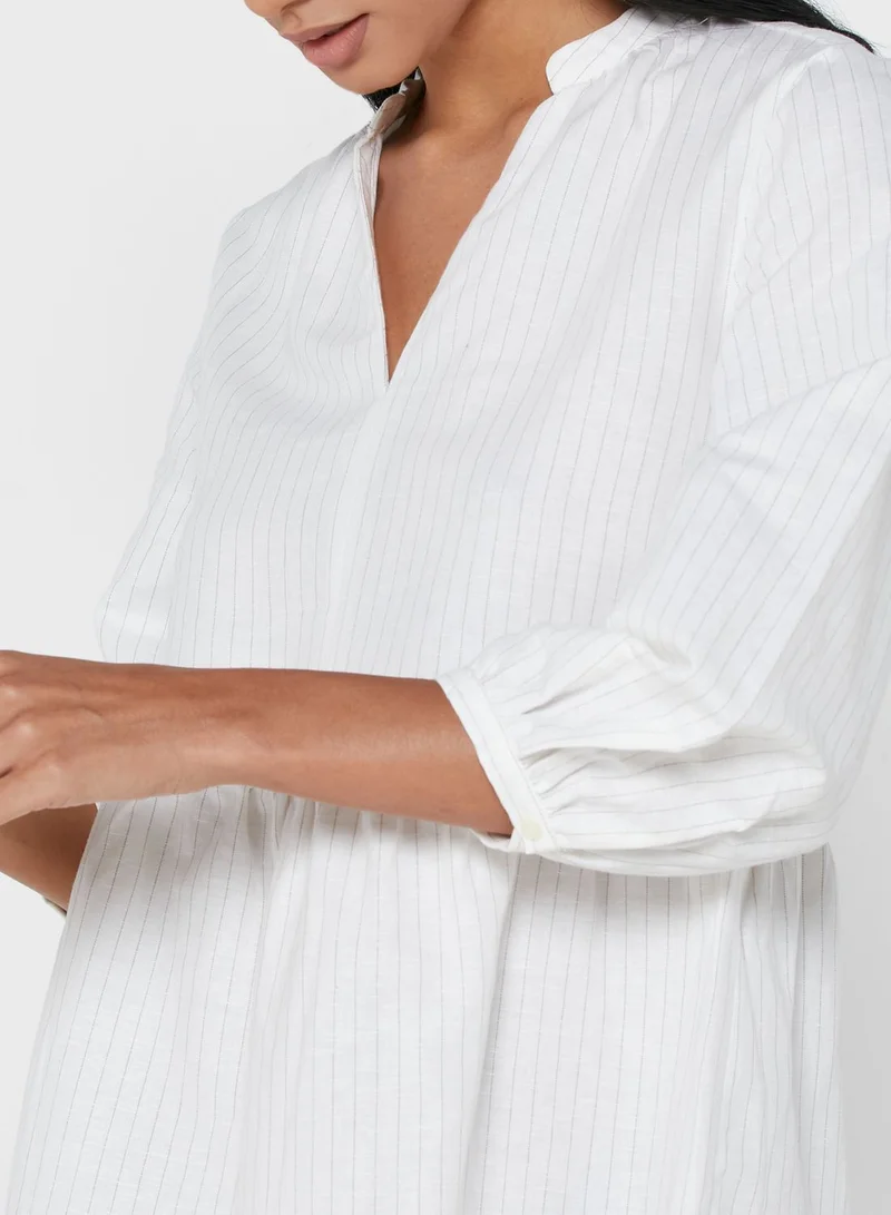 MANGO Stand Up Collar Mini Dress