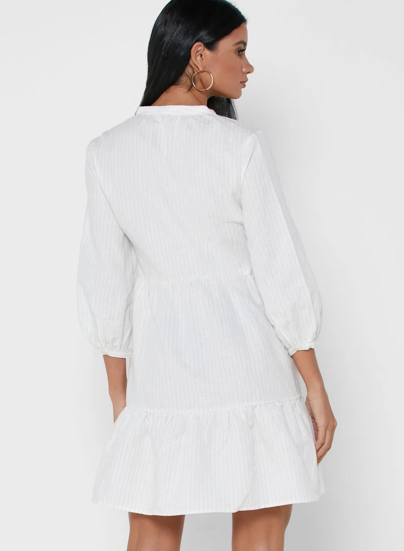 MANGO Stand Up Collar Mini Dress