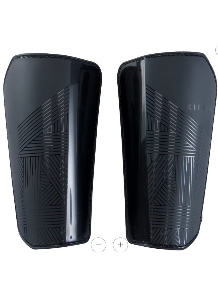 Kipsta Essential Ergonomic Football Shin Guards for Adults & Kids - Black - Image 2