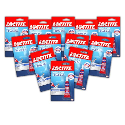 Loctite Threadlocker Blue 242 Removable Thread Lock Glue for Nuts Bolts Fasteners Medium Strength Screw Glue to Prevent Loosening Corrosion 6 ml 12 Pack - Image 1