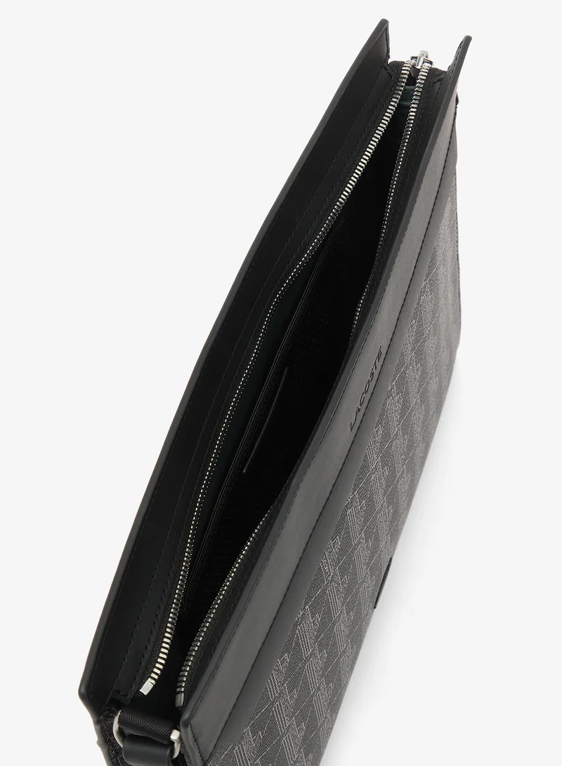 Lacoste MONOGRAM NOIR GRIS Printed Clutch for Men | Best Price UAE