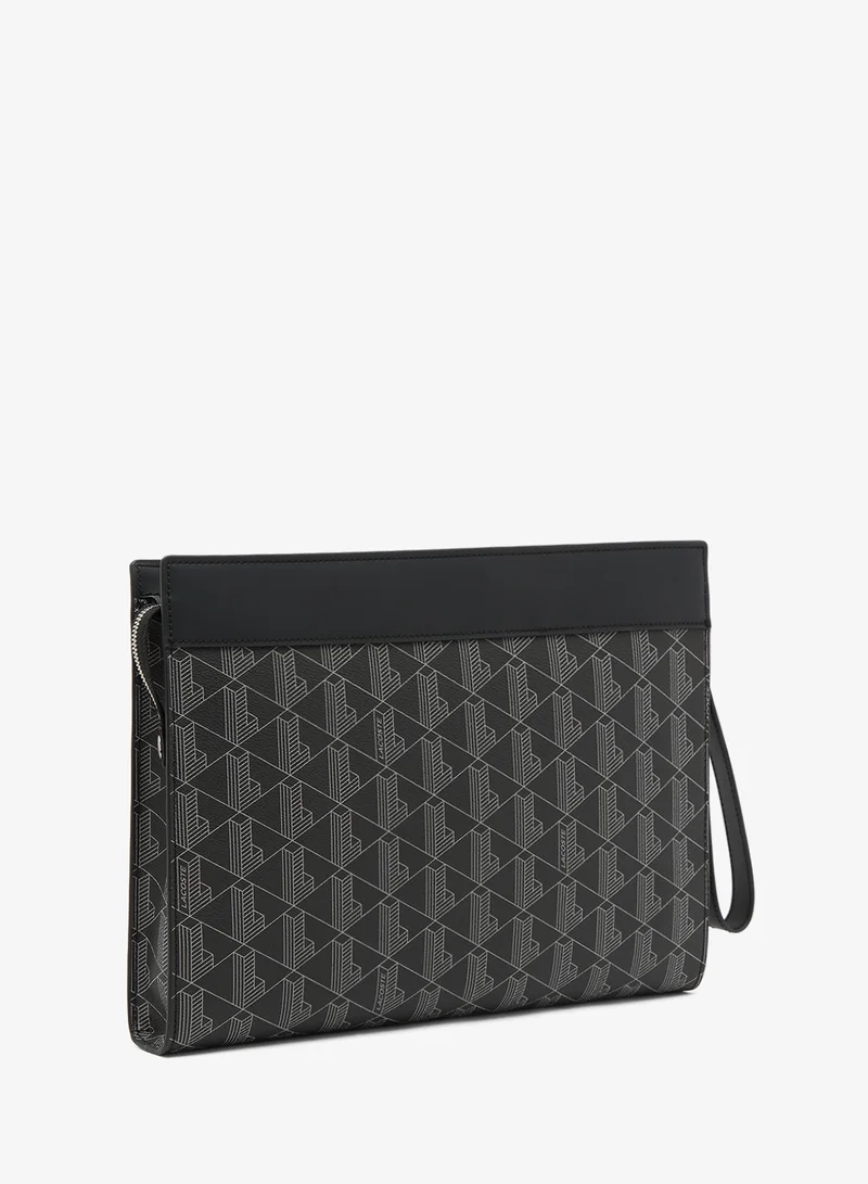 Lacoste MONOGRAM NOIR GRIS Printed Clutch for Men | Best Price UAE