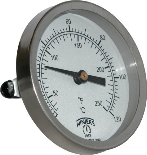 Winters Instruments Winters TCT Series Dual Scale Mild Steel Clamp-On Thermometer, 2-1/2" Dial, 30-240 F/C Range - Image 1
