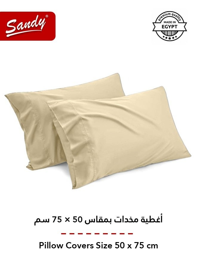 ساندي طقم شرشف سرير ساندي فاخر بجودة الفنادق مع أغطية وسادة، طقم من 3 قطع، شديد النعومة وجيد التهوية وبارد, مقاس دبل مفرد ونص 243 × 205 سم, رملي - Image 4