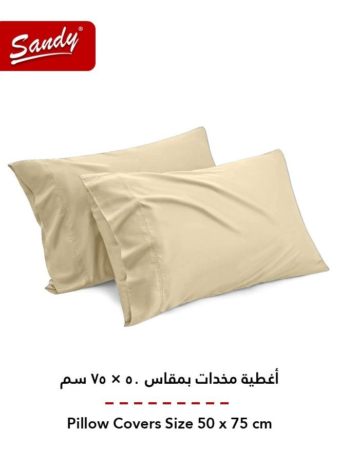 Sandy Sandy Premium Hotel Quality Flat Sheet and Pillow Cases, Bed Sheet 3 Pieces Set, Soft & Breathable and Cooling, Full Size 243 x 205 cm, Sand  - Image 4