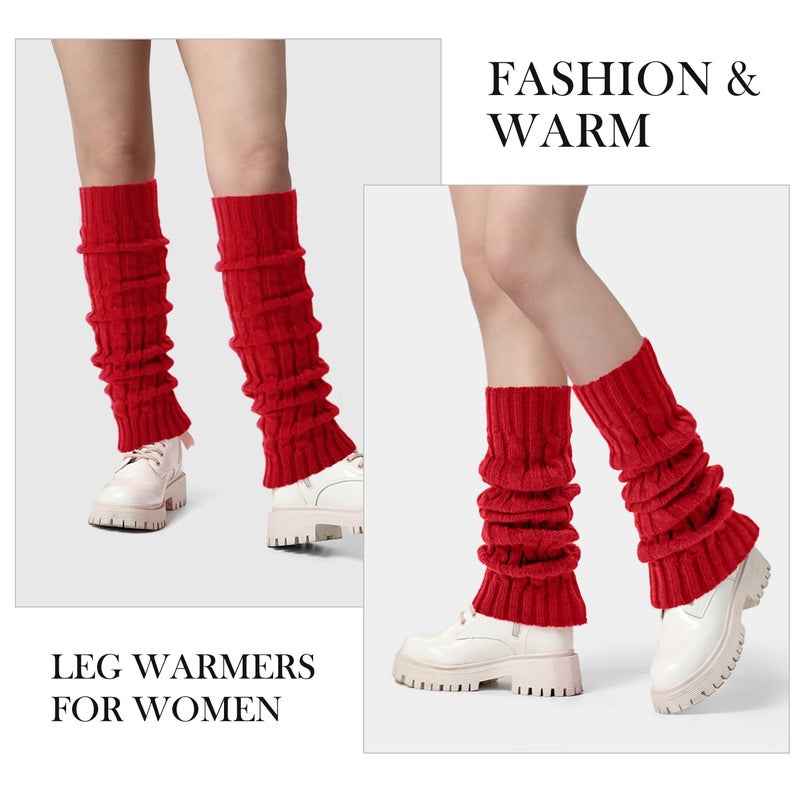 Pleneal Leg Warmers for Women - 1/2/3 Pairs Fashion Cable Knit Warm Leg Warmers 80s Accessories for Party Sports Yoga - Image 4