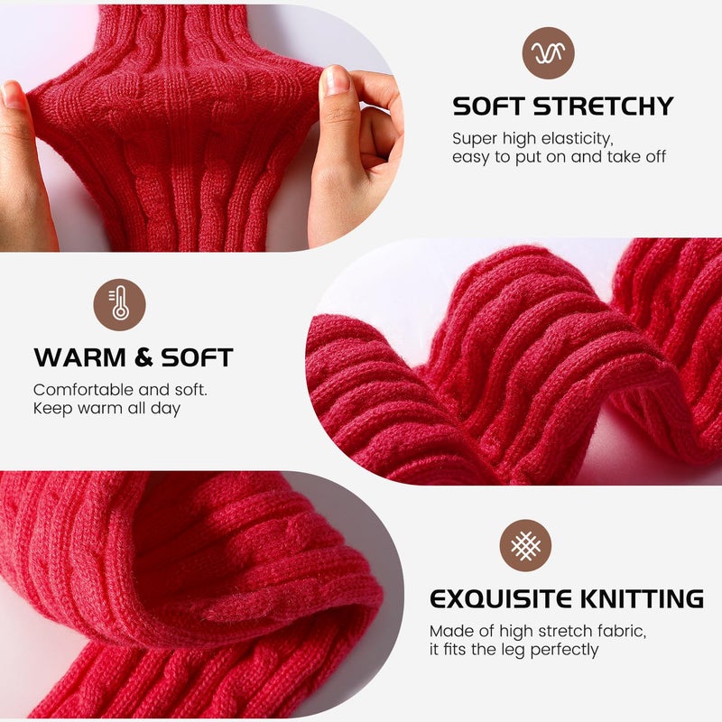 Pleneal Leg Warmers for Women - 1/2/3 Pairs Fashion Cable Knit Warm Leg Warmers 80s Accessories for Party Sports Yoga - Image 3