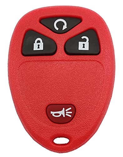 BTOZRF JACCES Replacement Key Fob Case Shell for GM GMC Chevrolet Chevy Buick 4 Buttons Pad Cover Keyless Entry Remote Car Key Casing Red - Image 1