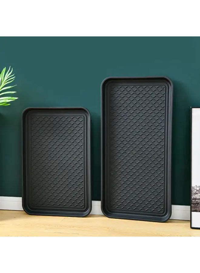 Black Multi Functional Edge Anti Slip Storage Tray 14 96x30 Inch Durable Plastic Rectangular Shoe Rack - Image 4