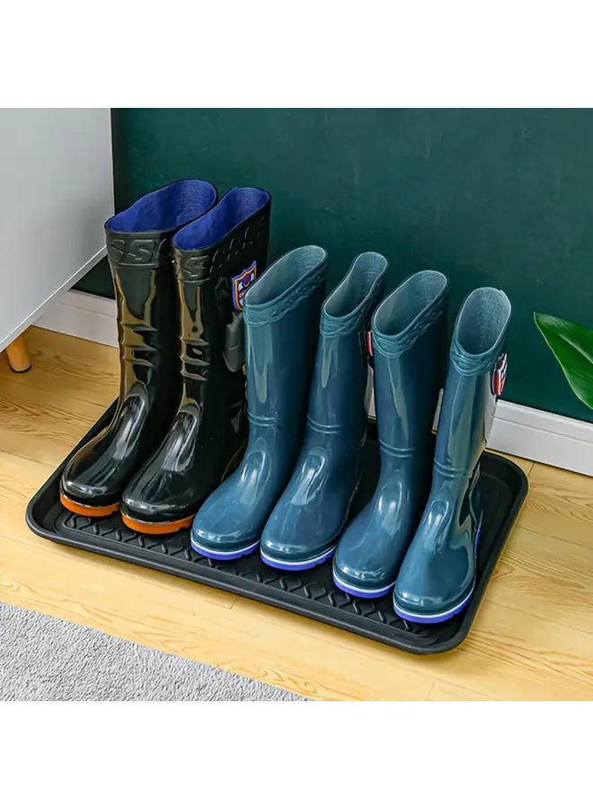 Black Multi Functional Edge Anti Slip Storage Tray 14 96x30 Inch Durable Plastic Rectangular Shoe Rack - Image 5
