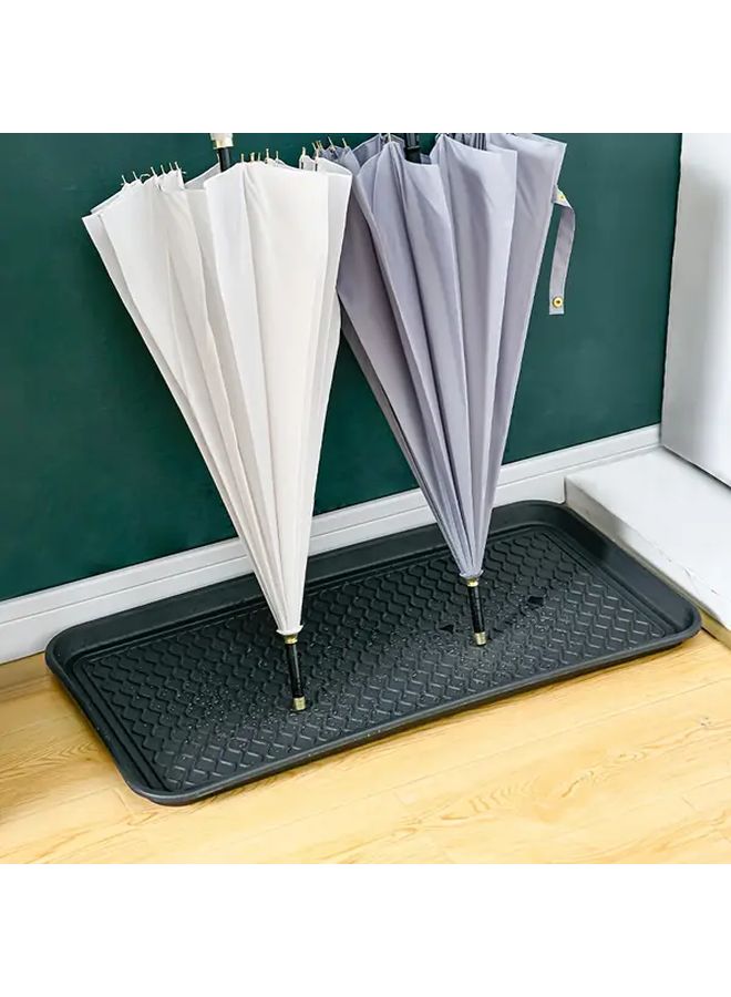 Black Multi Functional Edge Anti Slip Storage Tray 14 96x30 Inch Durable Plastic Rectangular Shoe Rack - Image 2
