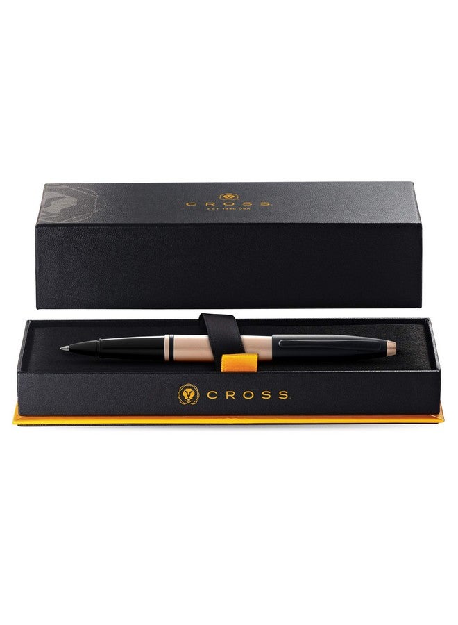 Cross Calais Brushed Rose Gold Plate and Black Lacquer Rollerball Pen AT0115-27 - Image 3