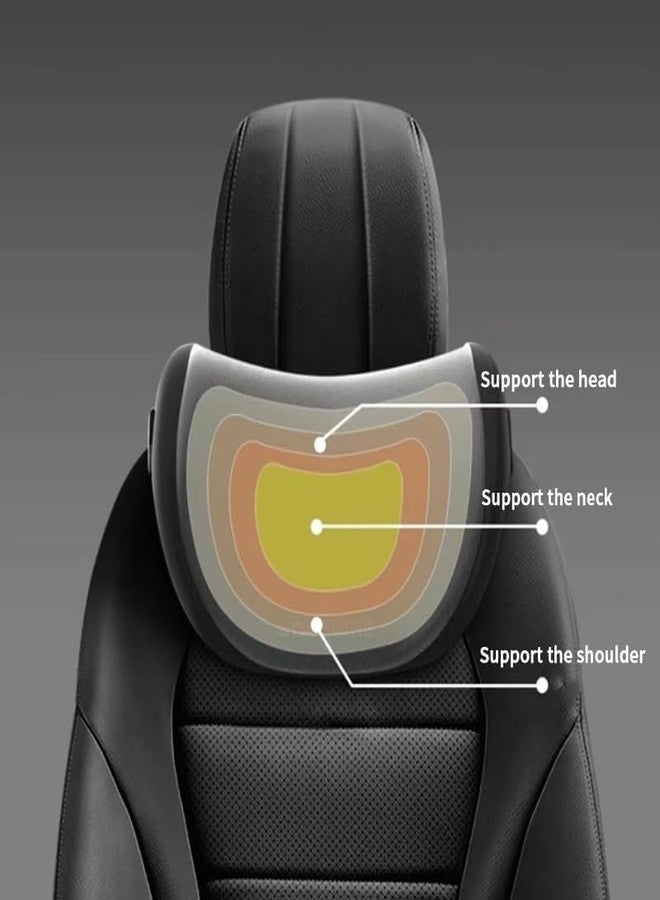 Vaigzo Neck Pillow with Memory Foam, Cervical Support Cushion for Car & Office, Adjustable Strap, Black - Image 4