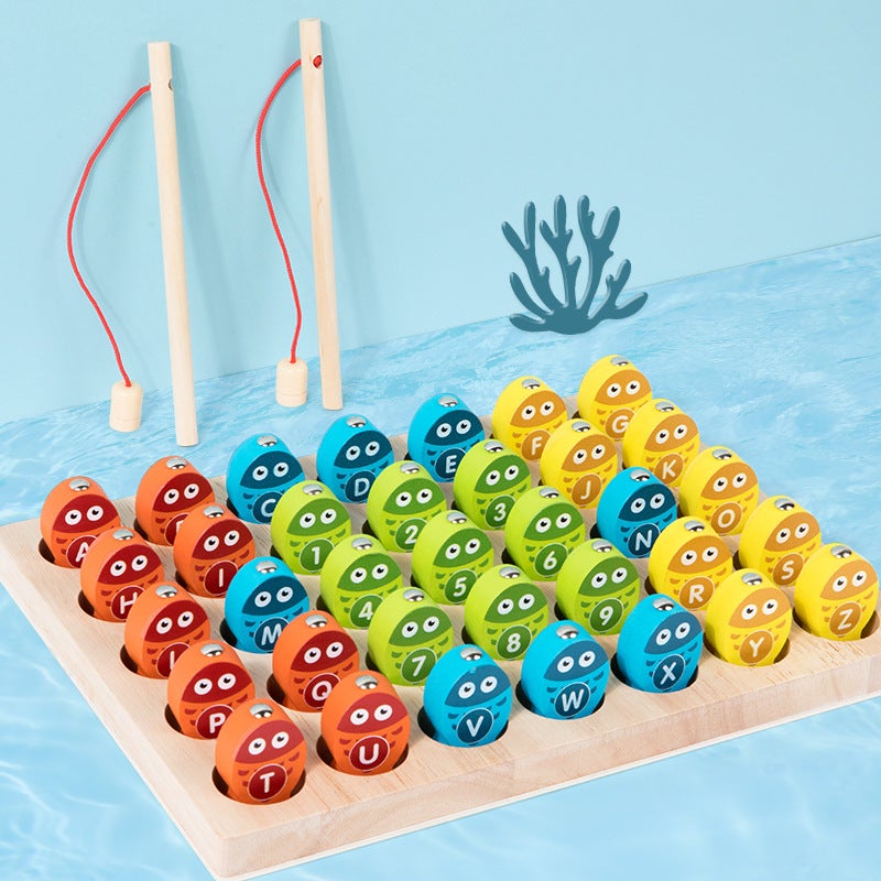 Children'S Magnetic Numeric Alphabet Fishing Wooden Baby Early Childhood Education Building Blocks Matching Cognitive Hand-Eye Coordination Educational Toys - Image 5