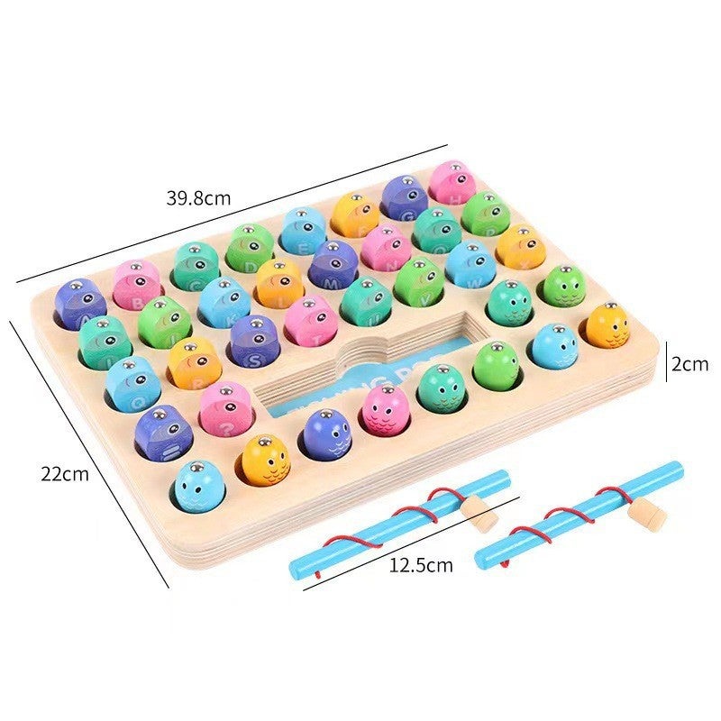 Children'S Magnetic Numeric Alphabet Fishing Wooden Baby Early Childhood Education Building Blocks Matching Cognitive Hand-Eye Coordination Educational Toys - Image 4