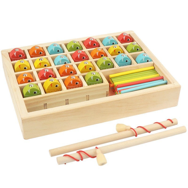 Children'S Magnetic Numeric Alphabet Fishing Wooden Baby Early Childhood Education Building Blocks Matching Cognitive Hand-Eye Coordination Educational Toys - Image 3