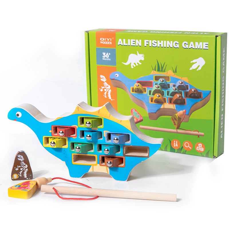 Children'S Magnetic Numeric Alphabet Fishing Wooden Baby Early Childhood Education Building Blocks Matching Cognitive Hand-Eye Coordination Educational Toys - Image 1