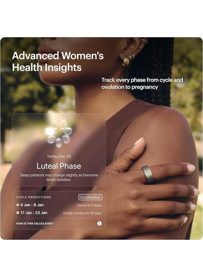 التراهيومان Ultrahuman Ring AIR – جهاز ذكي قابل للارتداء لتتبع النوم المتقدم، مع مراقبة تغيّر نبضات القلب ودرجة الحرارة، وتتبع التمارين والحركة والتعافي، مقاوم للماء – تيتانيوم خام، مقاس 10 - Image 3