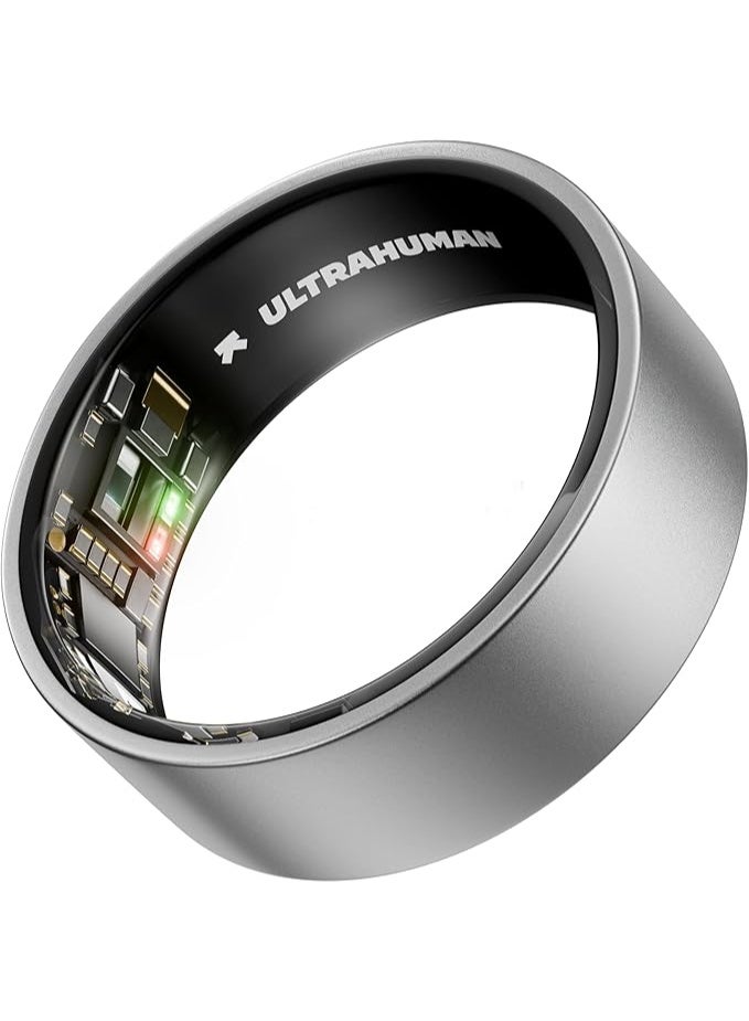 التراهيومان Ultrahuman Ring AIR – جهاز ذكي قابل للارتداء لتتبع النوم المتقدم، مع مراقبة تغيّر نبضات القلب ودرجة الحرارة، وتتبع التمارين والحركة والتعافي، مقاوم للماء – تيتانيوم خام، مقاس 10 - Image 1