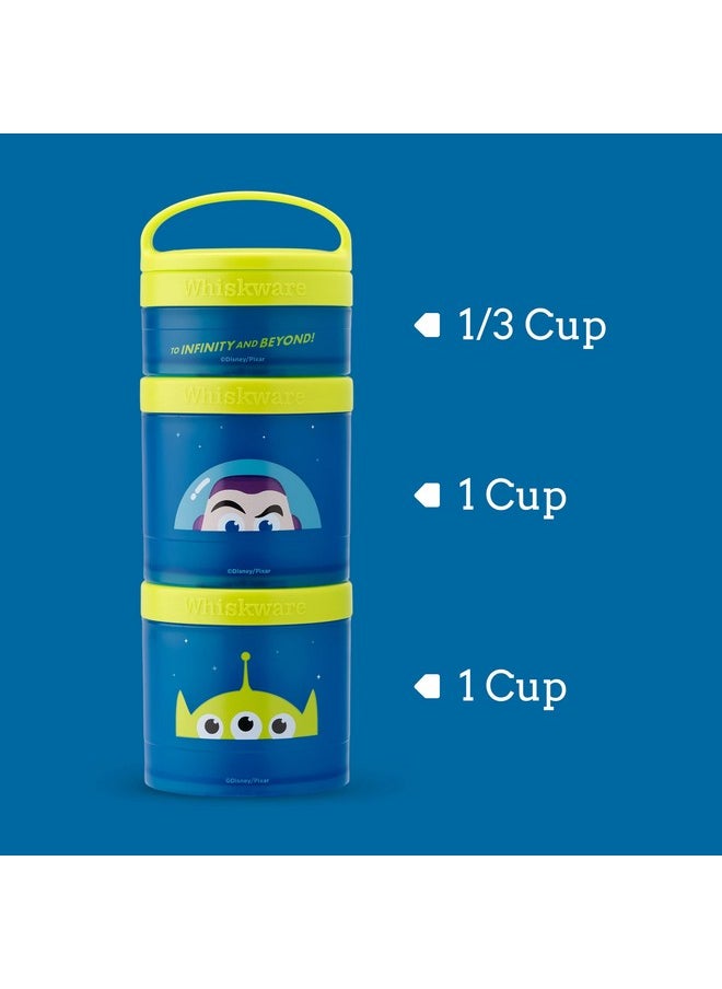Whiskware - Disney Pixar Stackable Snack Containers For Kids And Toddlers 3 Stackable Snack Cups For School And Travel Cars Lightning Mcqueen And Mater - Image 1