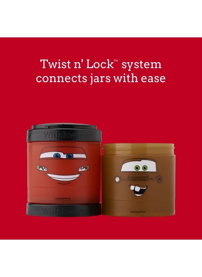 Whiskware - Disney Pixar Stackable Snack Containers For Kids And Toddlers 3 Stackable Snack Cups For School And Travel Cars Lightning Mcqueen And Mater - Image 1