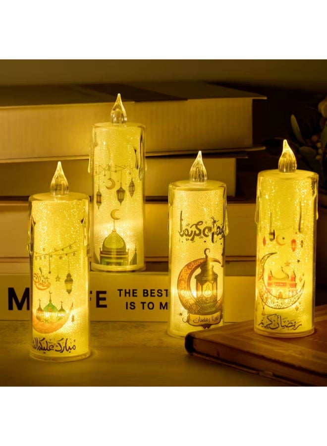 4 شموع إلكترونية LED بدون لهب لرمضان - Image 2