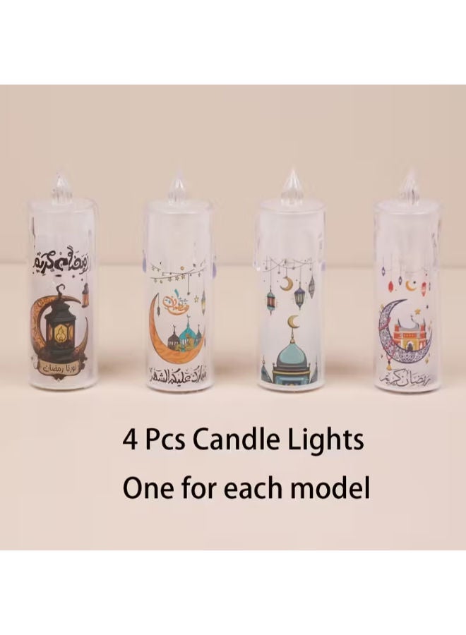 4 شموع إلكترونية LED بدون لهب لرمضان - Image 3