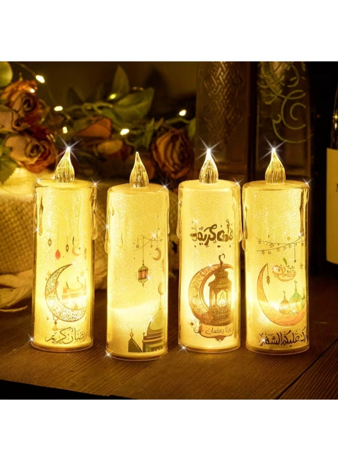 4 شموع إلكترونية LED بدون لهب لرمضان - Image 1