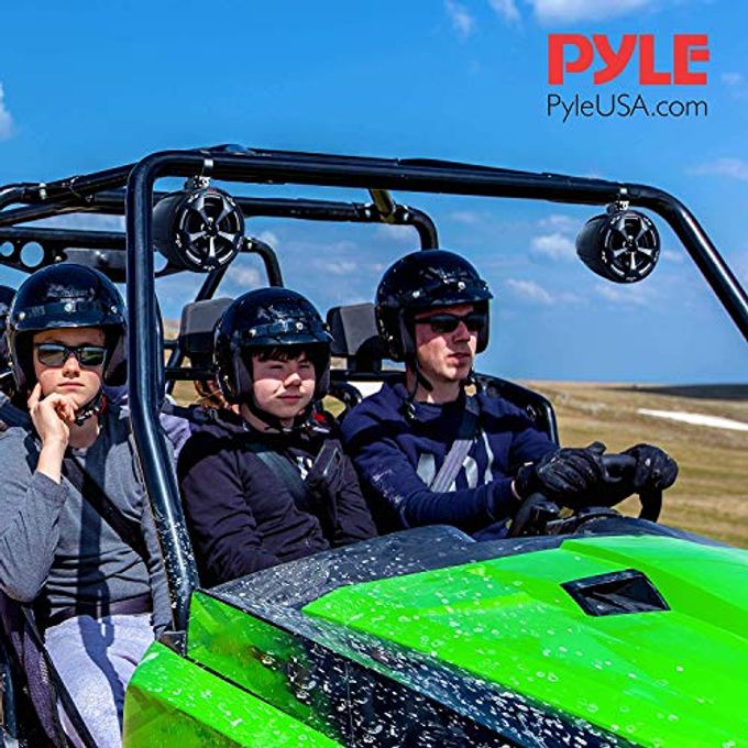 Pyle 2-Way Dual Waterproof Off-Road Speakers, 4 Inch 800 Watt Marine Grade Wakeboard Tower Speakers System, Full Range Outdoor Audio Stereo Speaker For Atv, Utv, Quad, Jeep, Boat Plutv41Bk, Black - Image 2