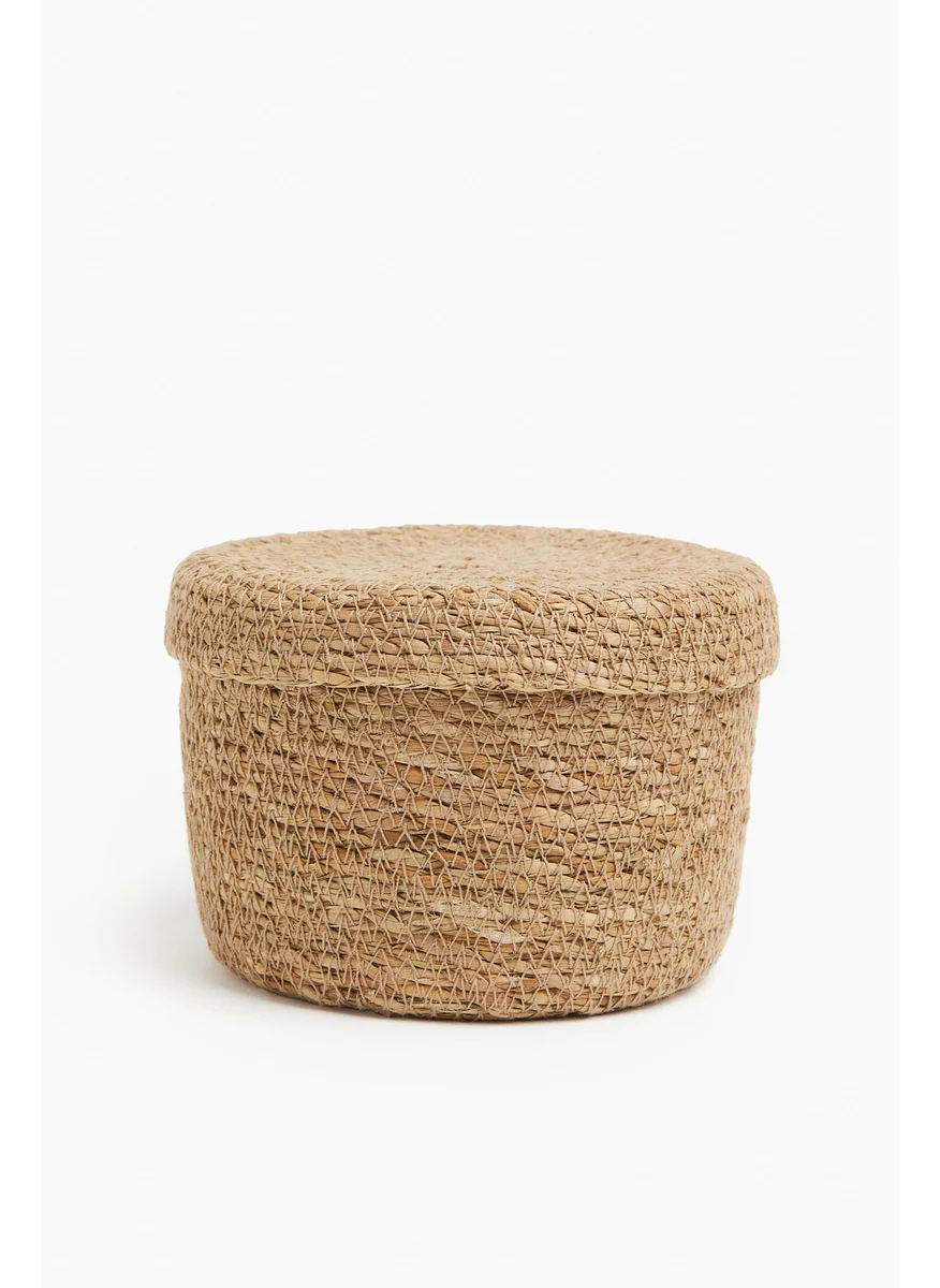 H&M Lidded Seagrass Storage Basket