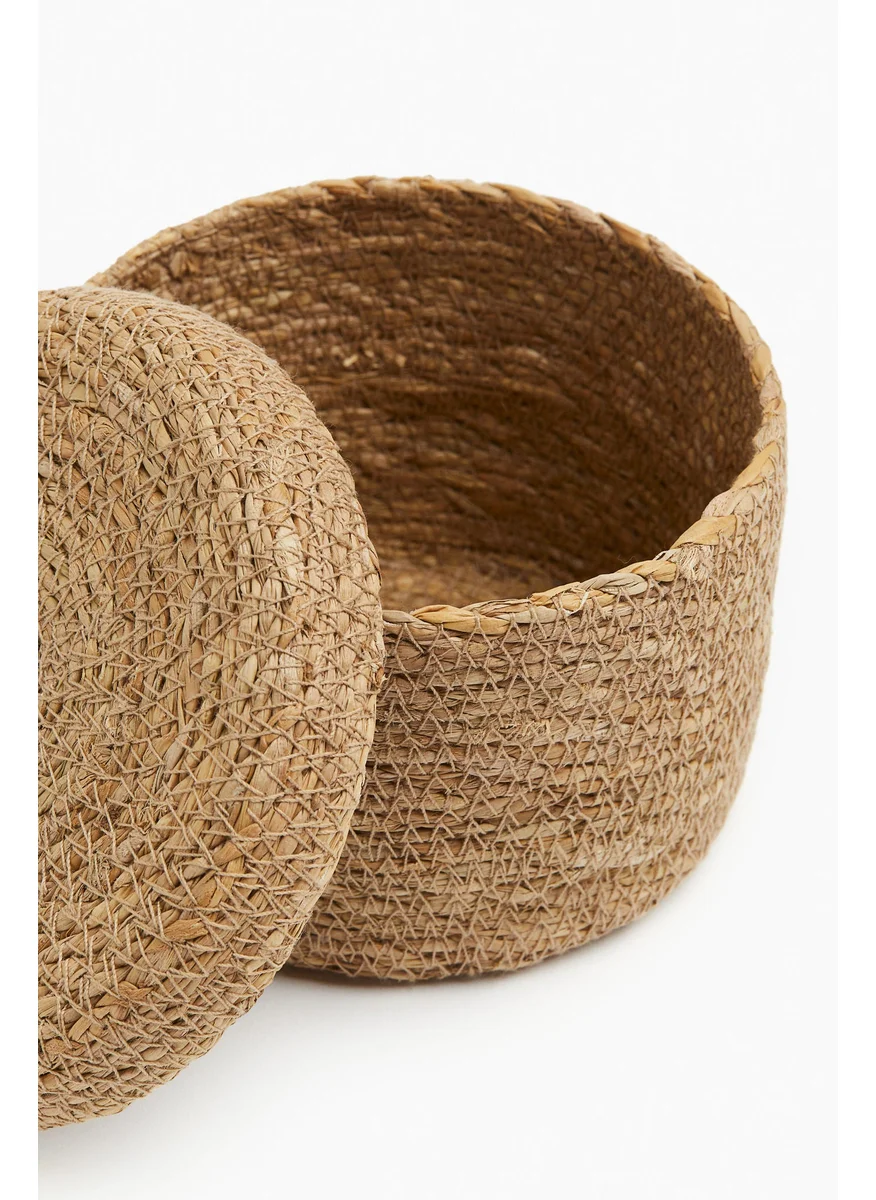 H&M Lidded Seagrass Storage Basket