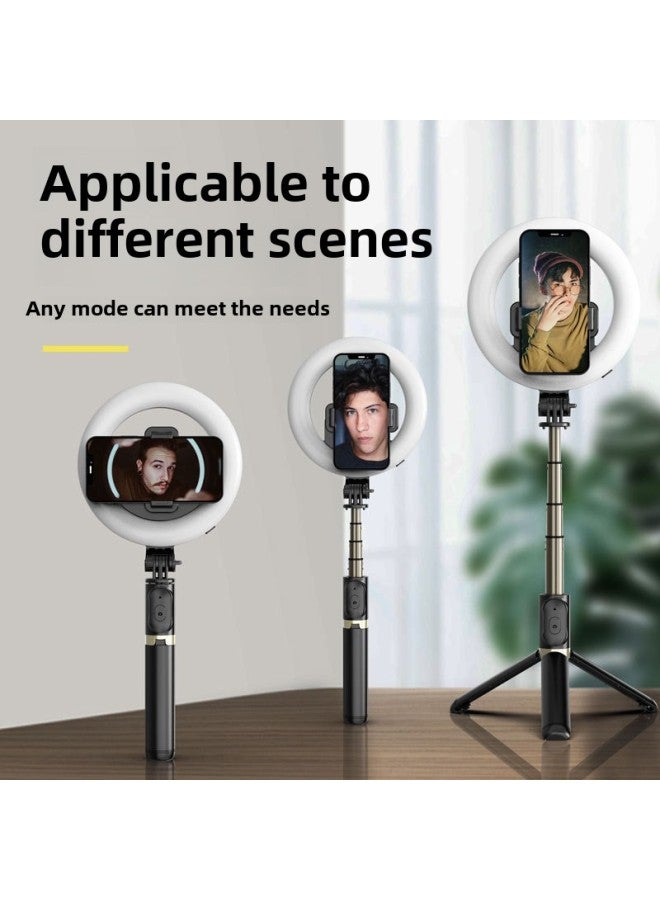 Q07 Bluetooth Selfie Stick Beauty Live Artifact Ring LED Light Mobile Phone Universal Tripod Selfie Stick-Color:Q07 Ring Fill Light ]  - Image 3