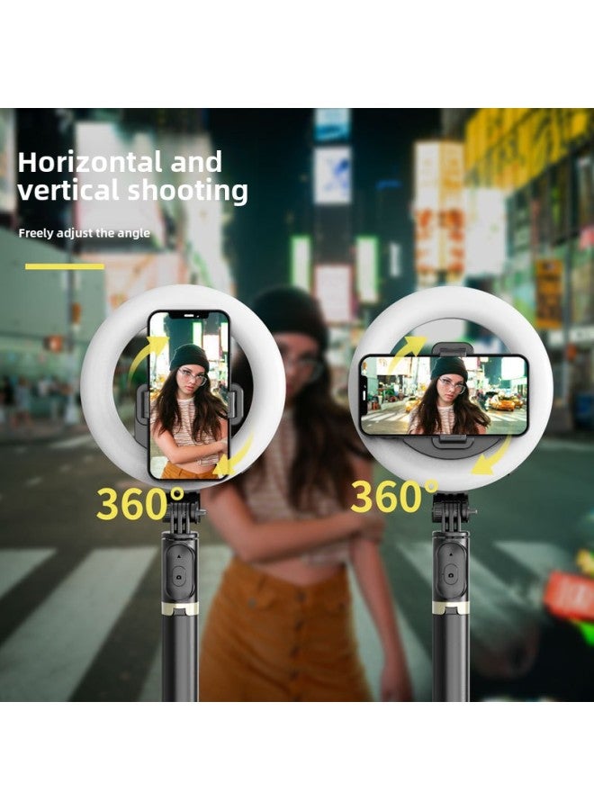 Q07 Bluetooth Selfie Stick Beauty Live Artifact Ring LED Light Mobile Phone Universal Tripod Selfie Stick-Color:Q07 Ring Fill Light ]  - Image 4