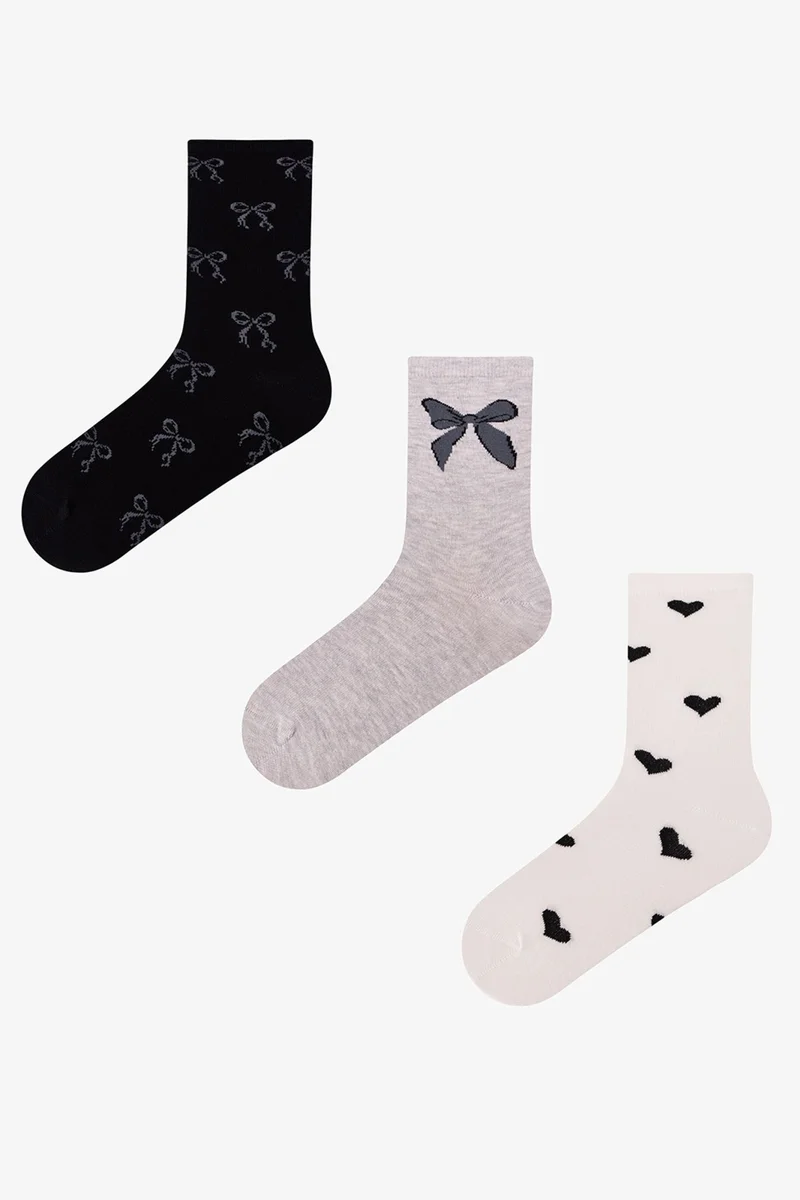 Penti PENTI Ribbon Heart Bow Pattern 2-Pack Crew Socks