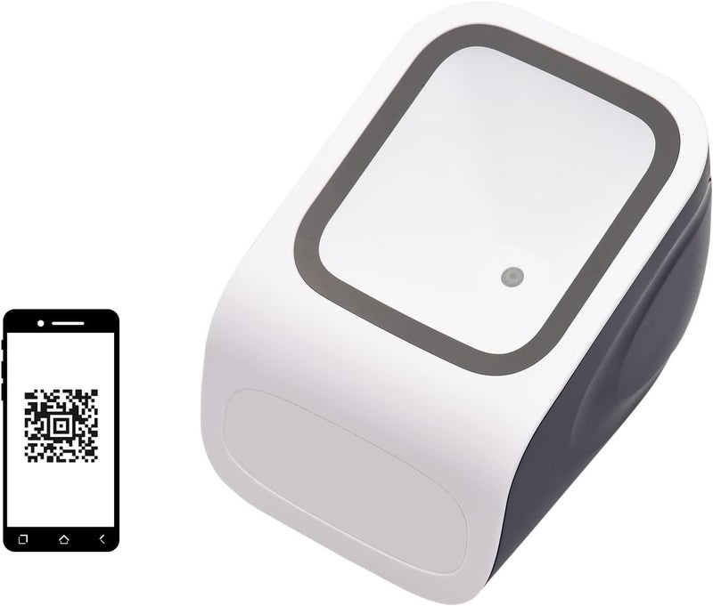 1D 2DQR Desktop Barcode Scanner Platform Hands-Free USB Wired Barcode Reader Scanner Plug and Play Window Compatible Large Scan Window Retail Mobile Payment Computer Screen Scan for Android - Image 1
