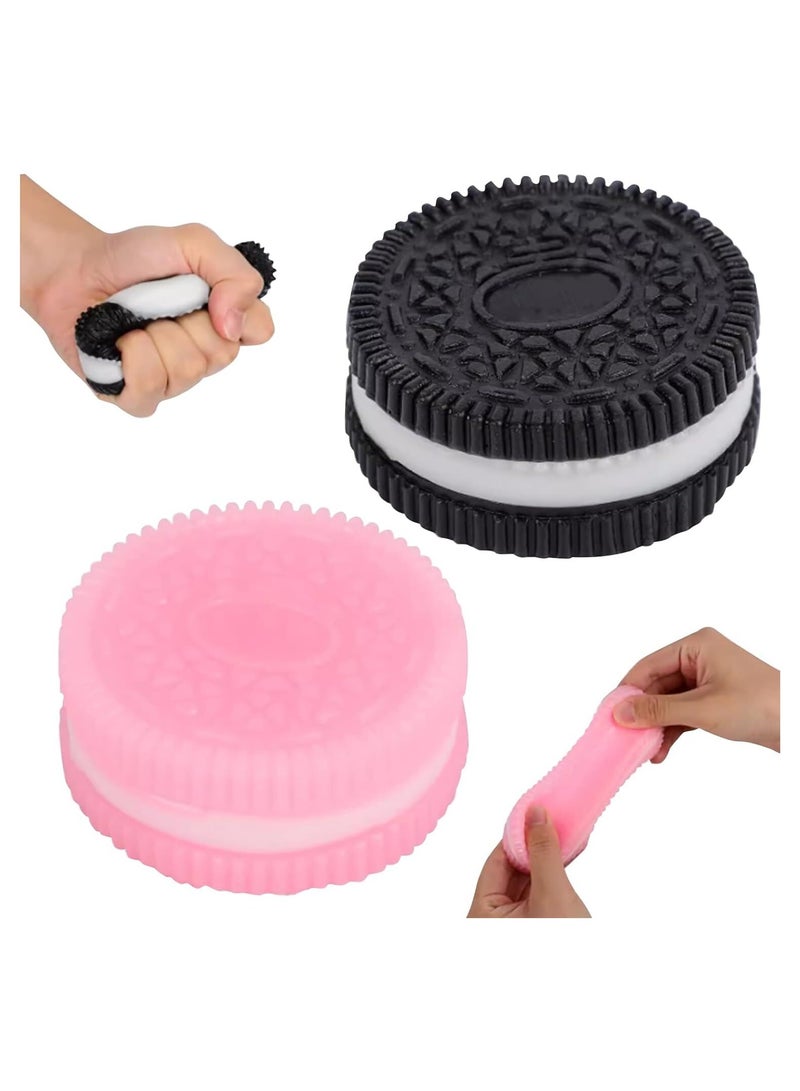 Squishy Biscuit Stress Relief Toy Fun Fidget Sensory Toy Cute Squishy Squeeze Toy Pinch Decompression Toy for Anxiety Relaxation for Adults Kids Ideal for Stress Relief Perfect Desk Accessory - 2pcs - Image 1