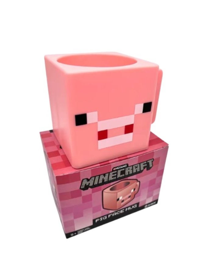 ماين كرافت كوب قهوة مربع وردي بطبعة وجه خنزير من ماين كرافت للاعبين - Image 1