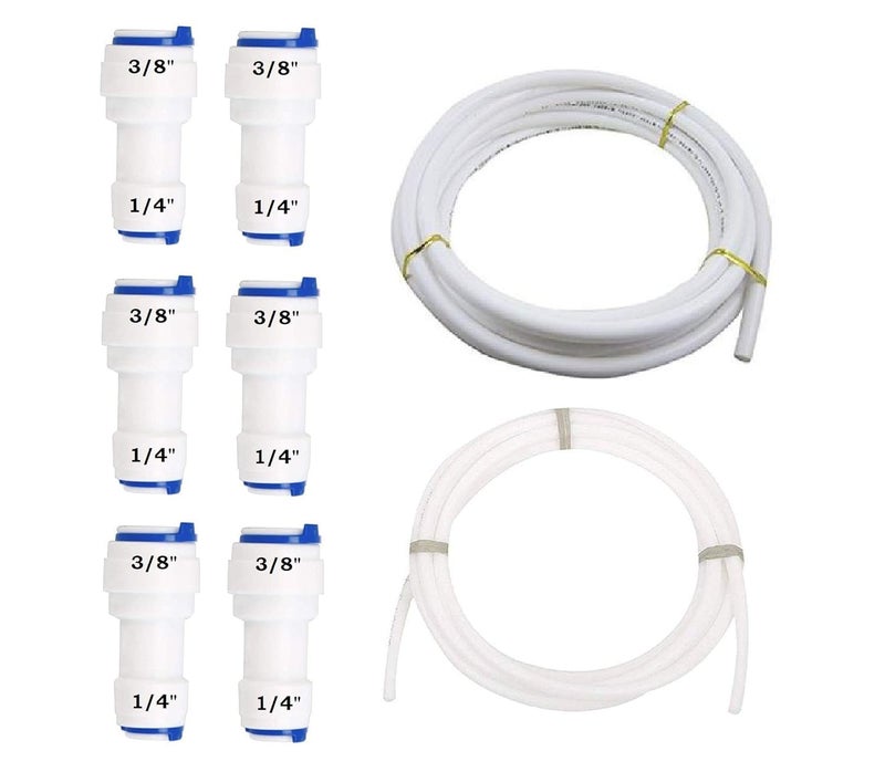 KRPLUS 14 x 38 Straight Connector ReducerJointer Both Side Push Fit with 3 Mtr 14 RO Pipe 3 Mtr 38 RO Pipe 6 Pcs - Image 1