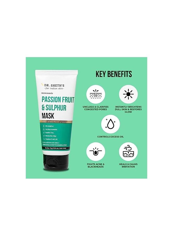 Dr. Sheth's Passion Fruit & Sulphur Mask Paste for Skin Detoxifying 50g - Image 2