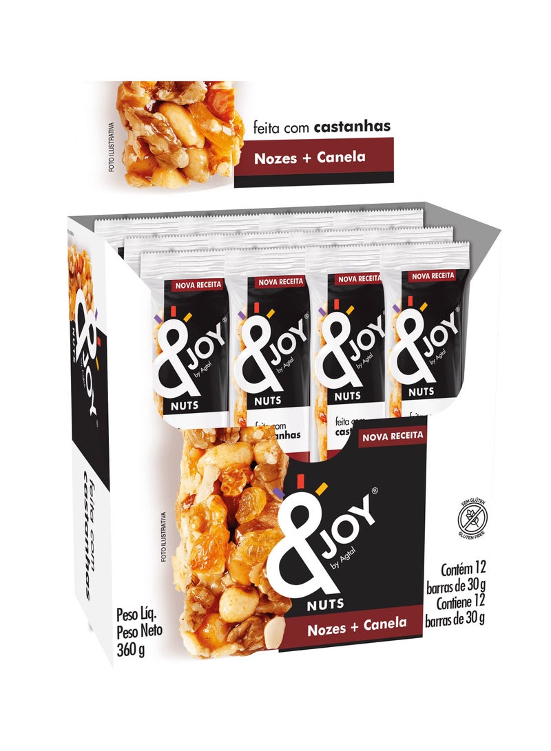 Enjoy snacks Enjoy Nuts Bar Walnuts & Cinnamon (Pack of 12) - Image 1