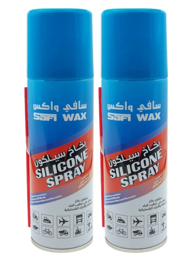 Safi WAX Combo 2 pcs Safi Wax Silicone Spray Moisturizes, Protects And Restores Elasticity for Rubber, Leather And Plastic Parts 400ml SFW-106 - Image 1