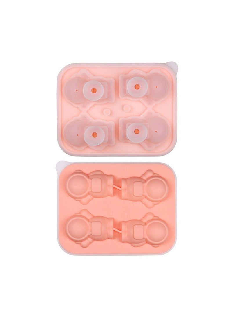 SYOSI - Astronaut Ice Cube Mold, Cute Spaceman Shape Ice Cube Tray, 4 Astronaut Ice Balls for Chilling Drinks, Silicone Ice Mold Mold - Image 1
