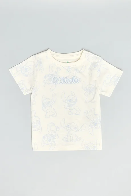 R&B Stitch Printed T-Shirt & Shorts Set