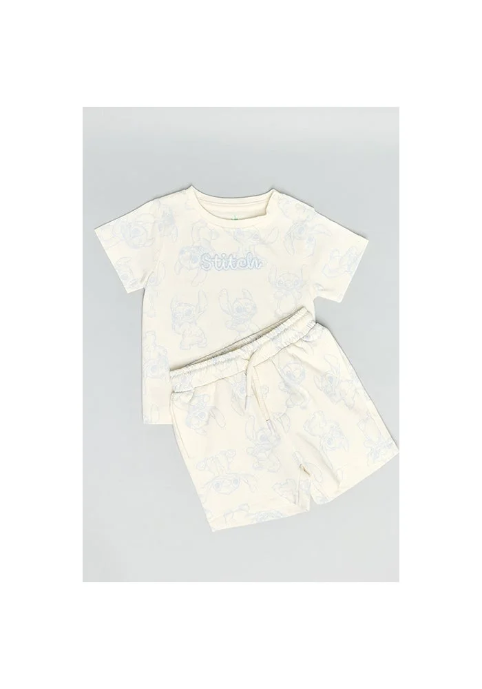أر أند بي Stitch Printed T-Shirt & Shorts Set