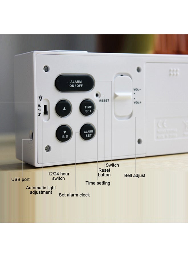 شاربدو ساعة منبّه رقمية ومحمولة أبيض/رمادي - Image 4