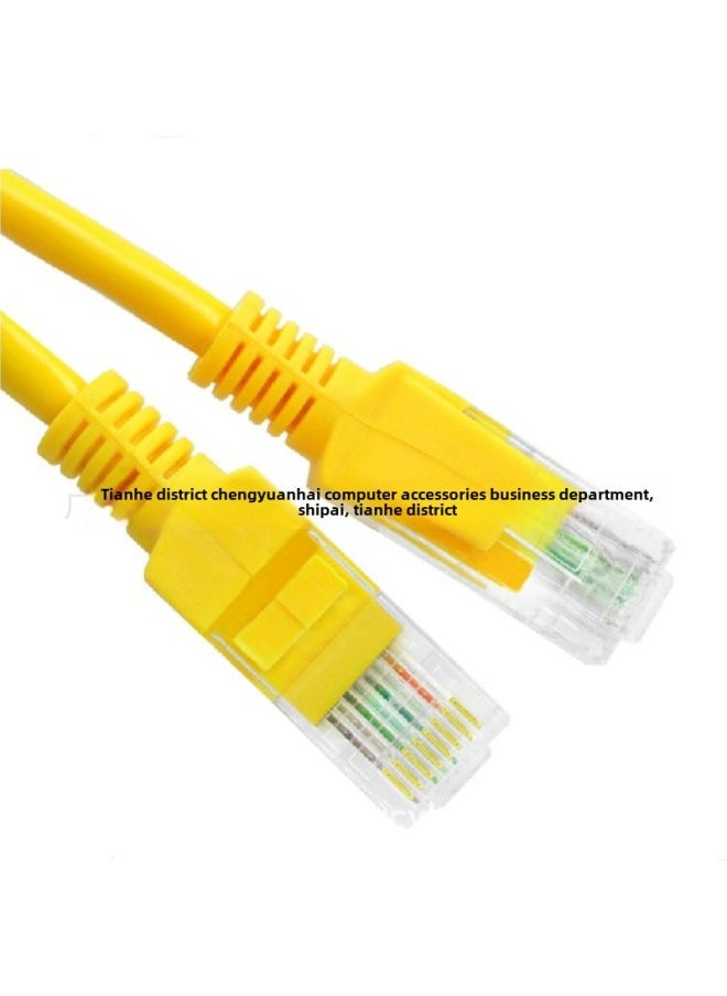 Generic Yellow Foot Meter Network Cable Five Types Of Jumper Finished Network Cable Computer Peripheral Consumables Mechanism 8-core Network Cable 8P8C-Color:Yellow Copper Clad Aluminum Foot Meter Wire-Line Length:10 M  - Image 1