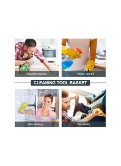 VINSTAR Cleaning Caddy with Handle- Cleaning Products Organiser, Handy Kitchen Cleaning Tool Box and Cleaners Carry Tray Basket - Large 15 * 13 * 4.5 inch High (Grey)  - Image 5