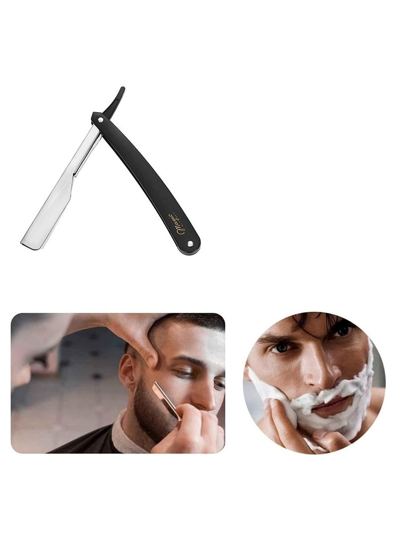 ماكينة حلاقة يدوية للرجال من الستانلس ستيل بتصميم كلاسيكي قديم قابل للطي – متينة وعملية للحلاقة الدقيقة والأنيقة (اسود) - Image 3