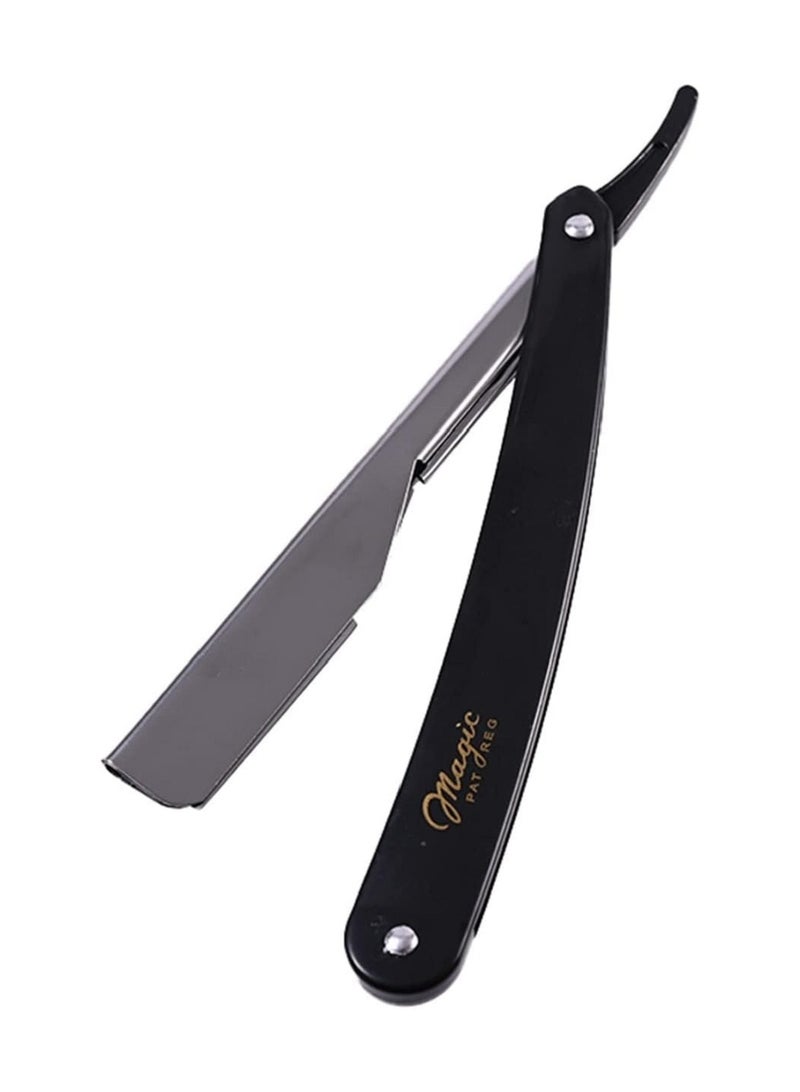 ماكينة حلاقة يدوية للرجال من الستانلس ستيل بتصميم كلاسيكي قديم قابل للطي – متينة وعملية للحلاقة الدقيقة والأنيقة (اسود) - Image 2