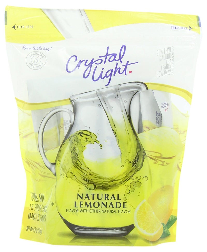 Crystal Light Sugar-Free Lemonade Naturally Flavored Powdered Drink Mix 16 Count Pitcher Packets - Image 1